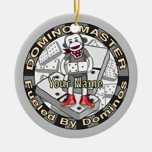 Sock Monkey Domino Master ornament (Vorne)