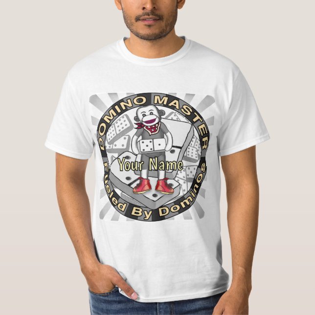 Sock Monkey Domino Meister T-Shirt (Vorderseite)