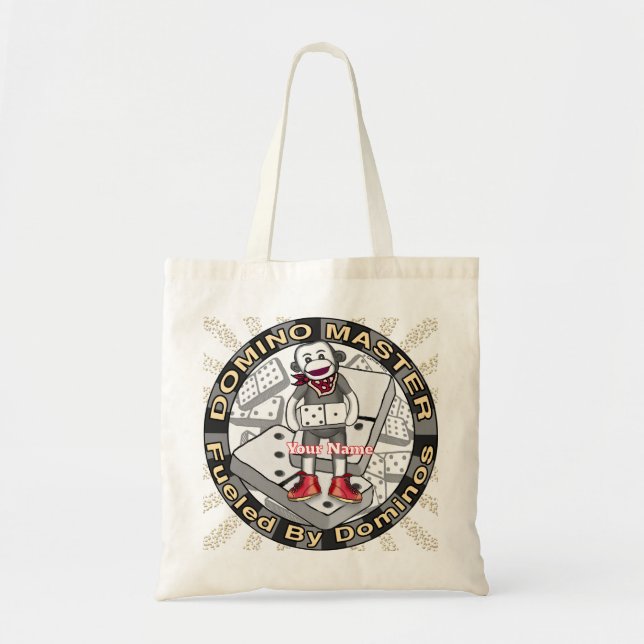Sock Monkey Domino Meister Tragetasche (Vorne)