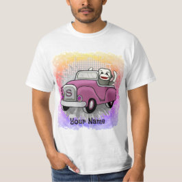 Sock Monkey Driving Car T - Shirt
