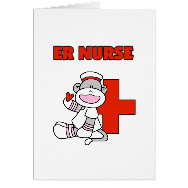 Sock Monkey ER Nurse T - Shirt und Geschenke (Vorne)