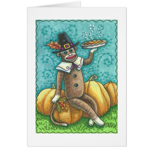 SOCK-MONKEY-ERNTEDANK-GREETCARD-Leere (Vorne)