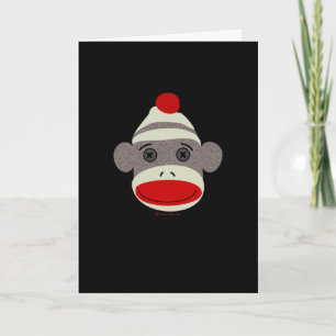 Sock Monkey Face Karte
