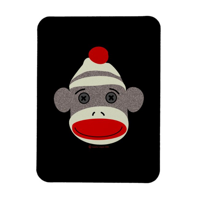 Sock Monkey Face Magnet (Vertikal)