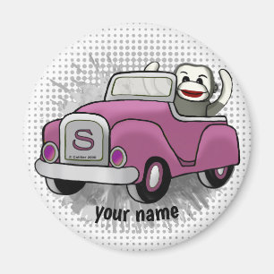 Sock Monkey fährt Auto Magnet