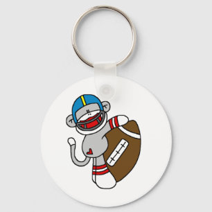 Sock Monkey Football T - Shirt und Geschenke Schlüsselanhänger