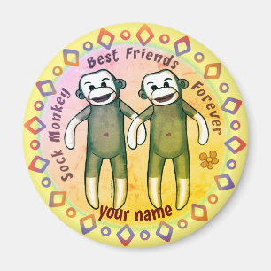Sock Monkey Freunde Magnet