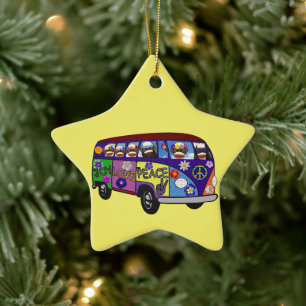Sock Monkey Friedensbus-Anhänger Keramik Ornament