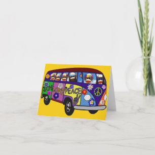 Sock Monkey Friedensbus Dankeskarte