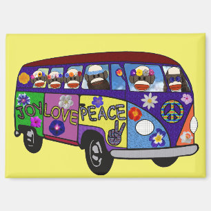 Sock Monkey Friedensbus Magnet