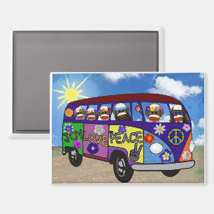 Sock Monkey Friedensbus Magnet