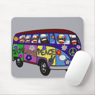Sock Monkey Friedensbus  Mousepad
