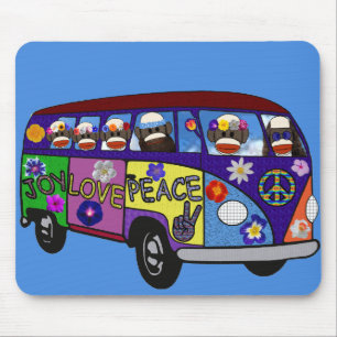 Sock Monkey Friedensbus Mousepad