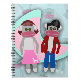 Sock Monkey Fun der Fünfzigerjahre im Retro-Stil Notizblock