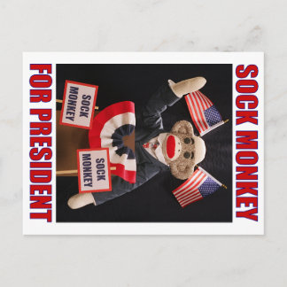 Sock Monkey für den Präsidenten Postkarte