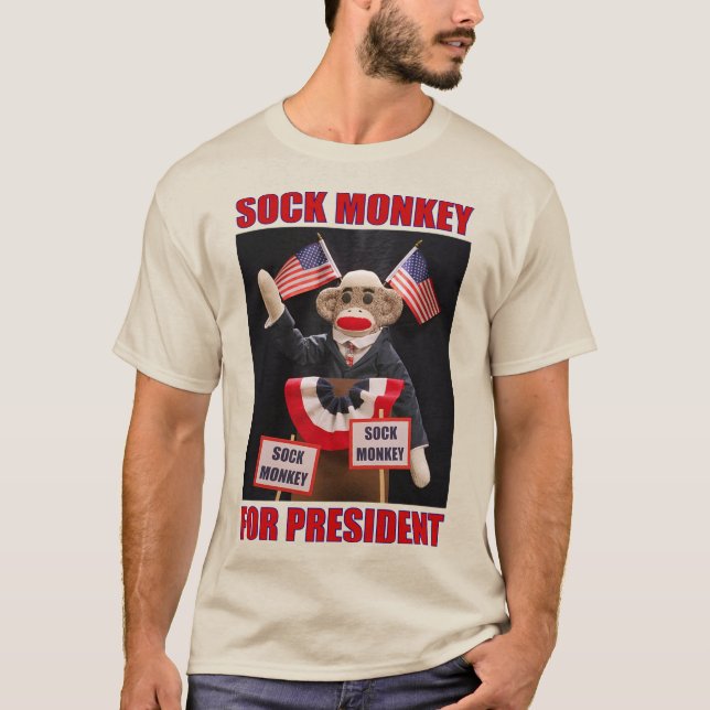 Sock Monkey für den Präsidenten T-Shirt (Vorderseite)