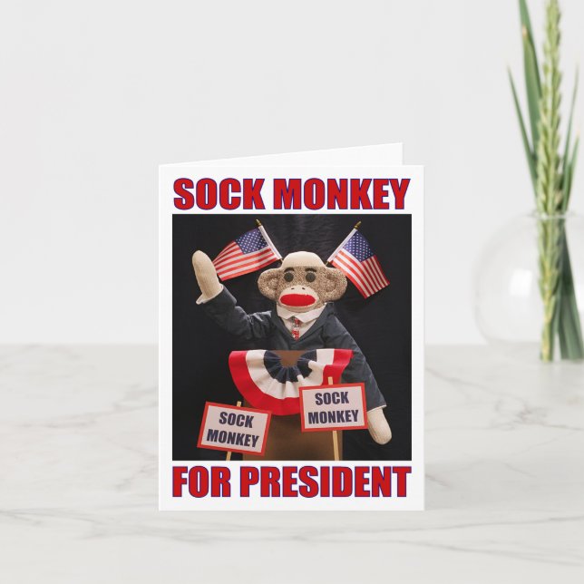 Sock Monkey für Präsident Note Card Karte (Vorderseite)