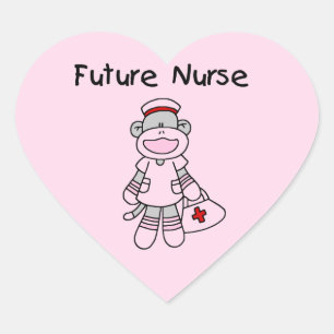 Sock Monkey Future Krankenpflege T - Shirt und Ges Herz-Aufkleber