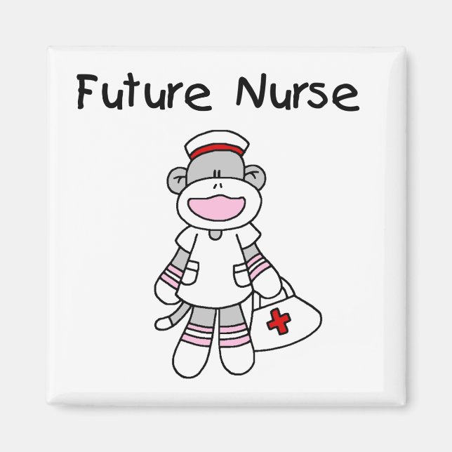 Sock Monkey Future Krankenpflege T - Shirt und Ges Magnet (Vorne)