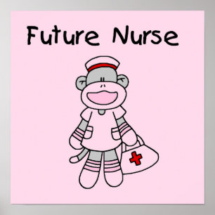 Sock Monkey Future Krankenpflege T - Shirt und Ges Poster