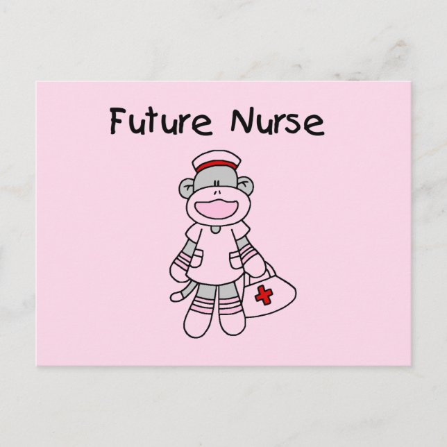 Sock Monkey Future Krankenpflege T - Shirt und Ges Postkarte (Vorderseite)