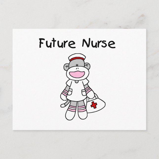 Sock Monkey Future Krankenpflege T - Shirt und Ges Postkarte (Vorderseite)