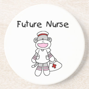 Sock Monkey Future Krankenpflege T - Shirt und Ges Sandstein Untersetzer