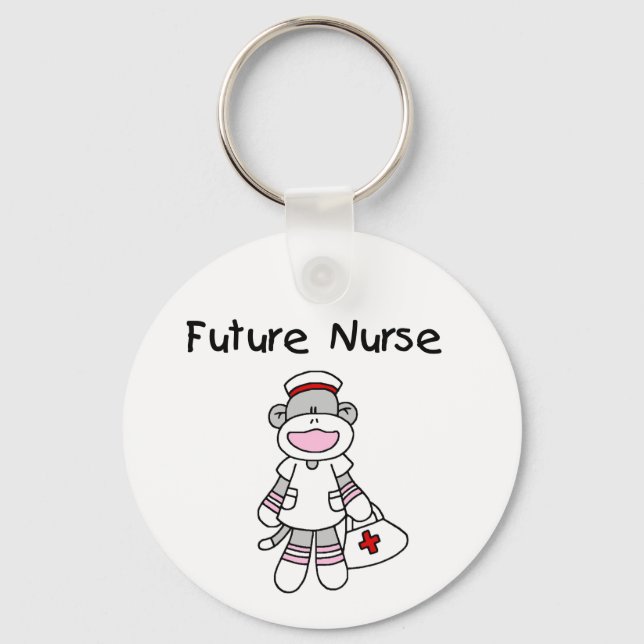 Sock Monkey Future Krankenpflege T - Shirt und Ges Schlüsselanhänger (Vorderseite)