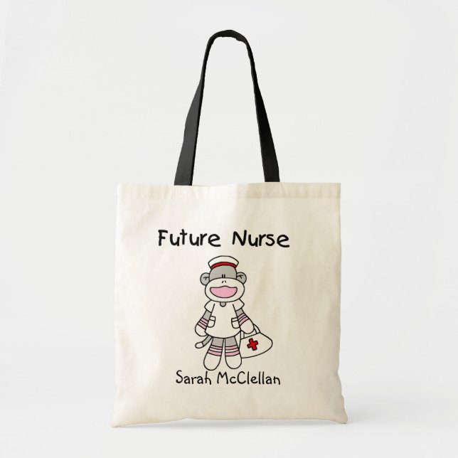 Sock Monkey Future Krankenpflege T - Shirt und Ges Tragetasche (Vorne)