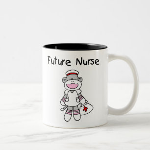 Sock Monkey Future Krankenpflege T - Shirt und Ges Zweifarbige Tasse