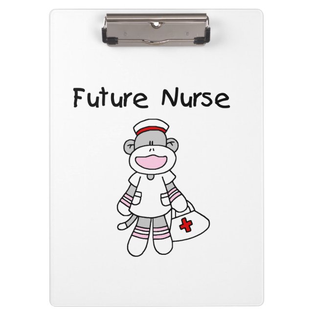 Sock Monkey Future Nurse Clipboard Klemmbrett (Vorderseite)