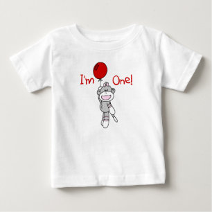 Sock Monkey Girl 1. Geburtstag Baby T-shirt