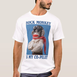 Sock Monkey ist mein Co-Pilot T-Shirt