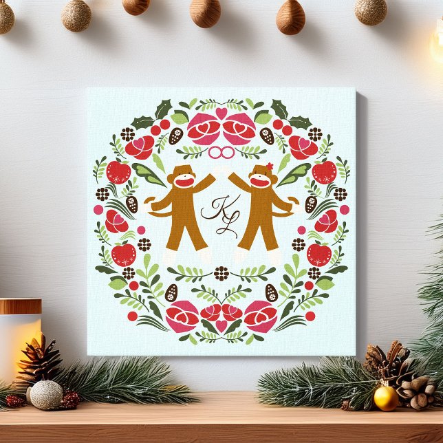 Sock Monkey Joy Leinwanddruck (Von Creator hochgeladen)