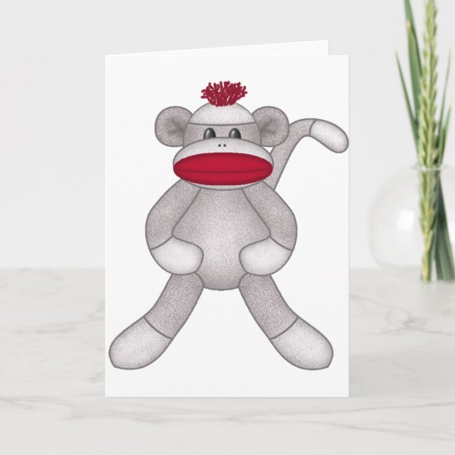 Sock Monkey Karte (Vorderseite)