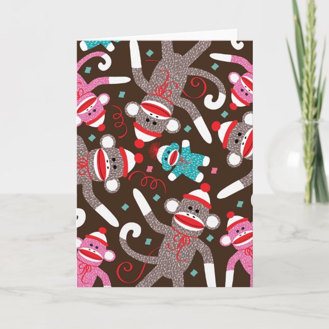 Sock Monkey Karte (Vorderseite)