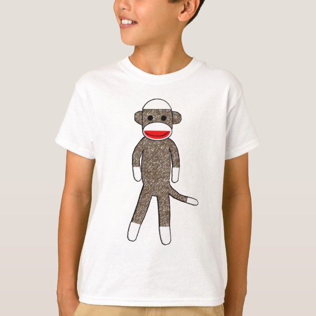 Sock Monkey Kids Sweatshirt T-Shirt (Vorderseite)