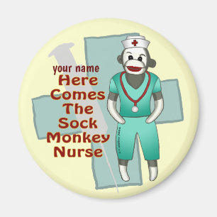 Sock Monkey Krankenschwester Magnet