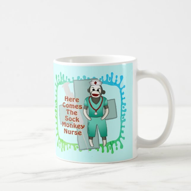 Sock Monkey Krankenschwester Tasse (Rechts)