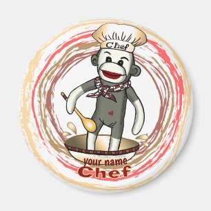 Sock Monkey Küchenchef-Magnet Magnet