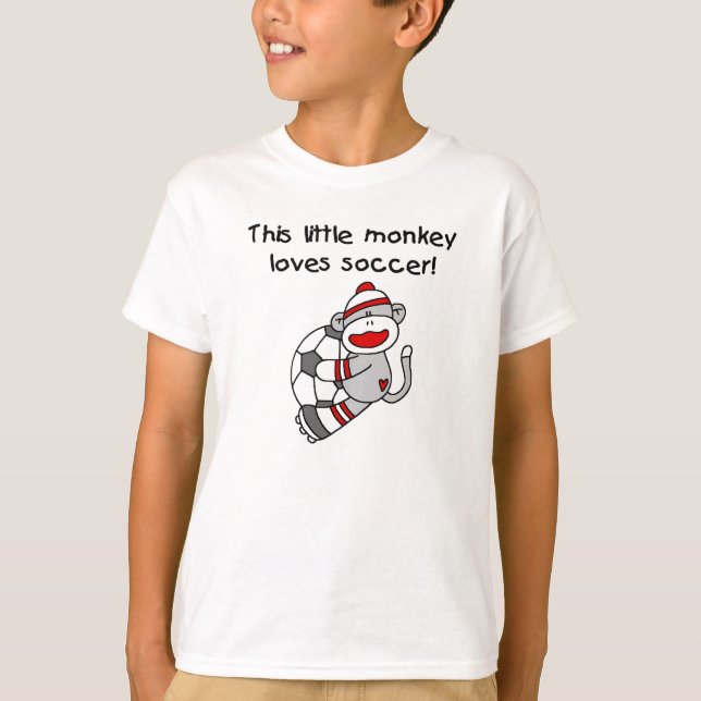 Sock Monkey Lieben Fußball T Shirts und Geschenke (Vorderseite)