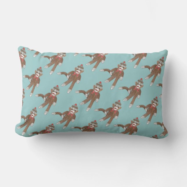 Sock Monkey Lumbar Pillow Lendenkissen (Vorderseite)