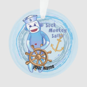 Sock Monkey Matrose Ornament