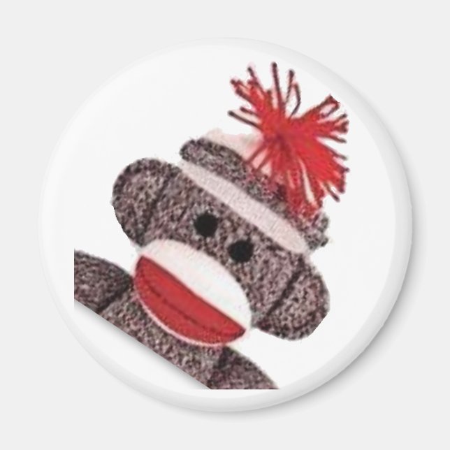 Sock Monkey Merchandise Produkte Geschenke Magnet (Vorne)