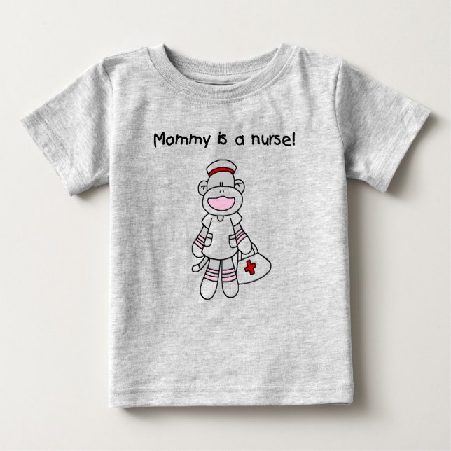 Sock Monkey Mommy Nurse T - Shirt und Geschenke (Vorderseite)
