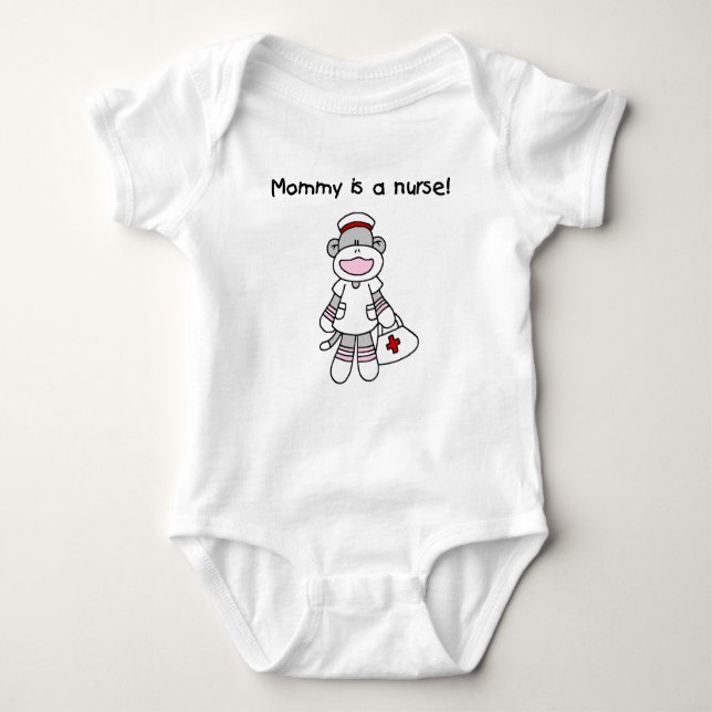 Sock Monkey Mommy Nurse T - Shirt und Geschenke (Vorderseite)