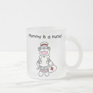 Sock Monkey Mommy Nurse T - Shirt und Geschenke Mattglastasse