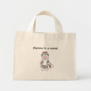 Sock Monkey Mommy Nurse T - Shirt und Geschenke Mini Stoffbeutel