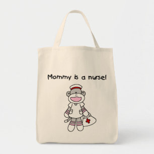 Sock Monkey Mommy Nurse T - Shirt und Geschenke Tragetasche