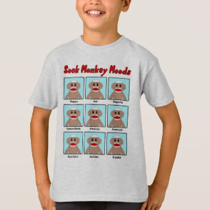 Sock Monkey Moods Kids T - Shirt